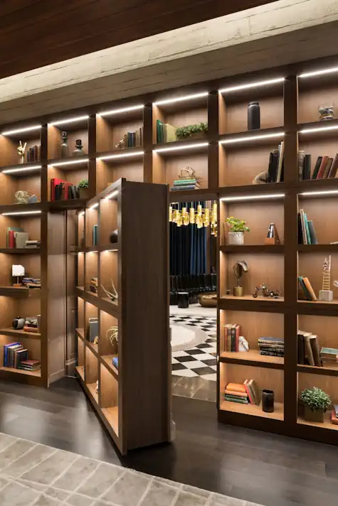 Hidden Study Behind Bookcase