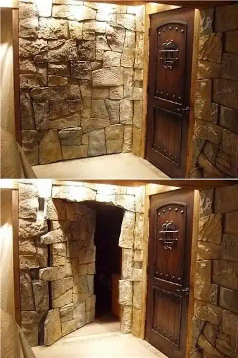 Rock Wall Door to Hidden Room